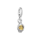 925 Silver Belle Infinity & Rose Flower Pendant for European Bracelets