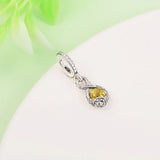 925 Silver Belle Infinity & Rose Flower Pendant for European Bracelets