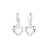 925 Silver Linked Sister Hearts Dangle Charm for Bracelets
