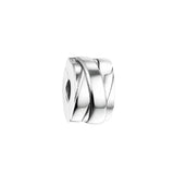 925 Silver Charms Polished Ribbons Clip Fits European Bracelets