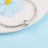 925 Silver Charms Polished Ribbons Clip Fits European Bracelets
