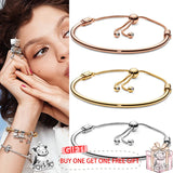 925 Silver Rose Bracelet European Charm Jewelry