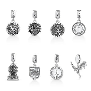 925 Silver DIY Pendant Bird Round Bead Necklace Charms Bracelet