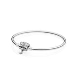 925 Silver Butterfly Button Pan Bracelet for European Charm Bracelets