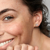 925 Silver Pan Earrings Crystal Love Earrings Wedding Gift Jewelry