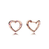 925 Silver Pan Earrings Crystal Love Earrings Wedding Gift Jewelry