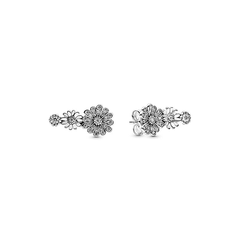 925 Silver Pan Earrings Shinning Daisy Earrings Wedding Gift