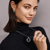 925 Silver Pan Ring with Crystal Cz for Women
