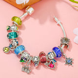 925 Silver Princess Glass Beads Snake Bracelet Set