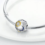 925 Silver Celestial Moon Sun Star Charm for Bracelet Pendant