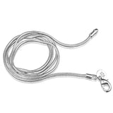 925 Solid Silver Snake Chain Necklace 16-24in for Women Men