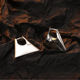 925 Silver Trapezium Hoop Earrings Wedding Party Jewelry Gift Female