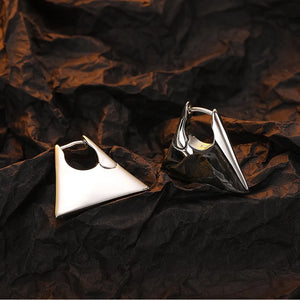 925 Silver Trapezium Hoop Earrings Wedding Party Jewelry Gift Female