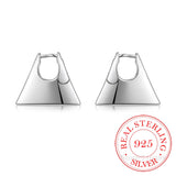 925 Silver Trapezium Hoop Earrings Wedding Party Jewelry Gift Female