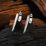 925 Silver Trapezium Hoop Earrings Wedding Party Jewelry Gift Female