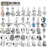 925 Silver Animal Charm with Logo for DIY Bracelet Necklace