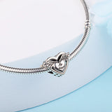 925 Silver Angel Wings & Mum Charm Bracelet Beads Mother's Gift