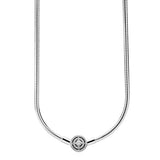 925 Silver Star Disc Necklace Butterfly Clasp