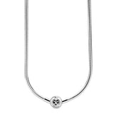 925 Silver Star Disc Necklace Butterfly Clasp