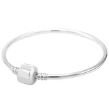 925 Silver Ball & Barrel Clasp Snake Chain Bangle for Bracelet DIY