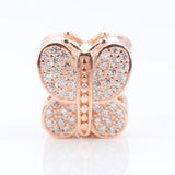 925 Silver Three Butterfly Beads Women Bracelet & Necklace Diy Jewelry