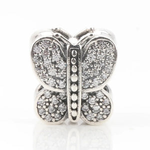925 Silver Three Butterfly Beads Women Bracelet & Necklace Diy Jewelry