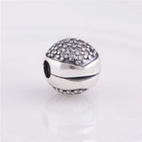 925 Silver Beads Sparkling Heart Charms for Bracelets Jewelry Making