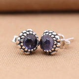 925 Silver December Stone Stud Earrings for Women