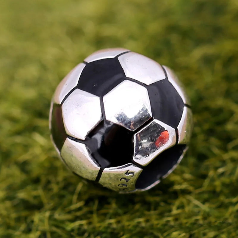 925 Silver Football Charm Bead for Bracelet