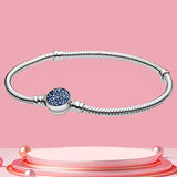 925 Silver Bracelet Star Clasp Snake Chain Rose DIY Charms Bracelet