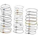 925 Silver Bracelet Star Clasp Snake Chain Rose DIY Charms Bracelet