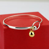 925 Silver Bracelet Women's Ball Pendant Bangle Anniversary Gift