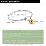 925 Silver Bracelet Women's Ball Pendant Bangle Anniversary Gift