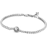925 Silver Celestial Stars Daisy Chain Bracelet with Stones Pave Bar