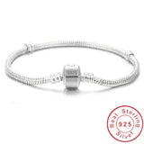 925 Silver Charm Chain Bracelet Party Wedding Jewelry 16-23cm