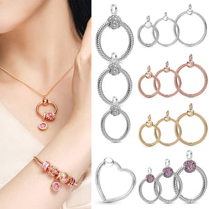 925 Silver O Letter Charm Pendant for Women Bracelet & Necklace