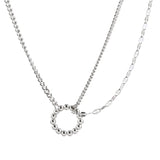 925 Silver Circle Double Link Necklace Choker Chain Gothic Vintage