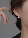 925 Silver Heart Hoop Earrings For Women Wedding Party