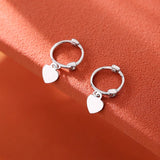 925 Silver Heart Hoop Earrings For Women Wedding Party