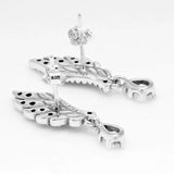 925 Silver Earring Sparkling Angel Wings Crystal Earrings Women Gift