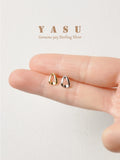 925 Silver Triangle Stud Earrings 14k Plated
