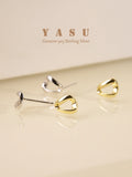 925 Silver Triangle Stud Earrings 14k Plated