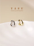 925 Silver Triangle Stud Earrings 14k Plated