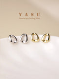 925 Silver Triangle Stud Earrings 14k Plated