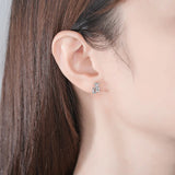 925 Silver Bear Stud Earrings Birthday Gift