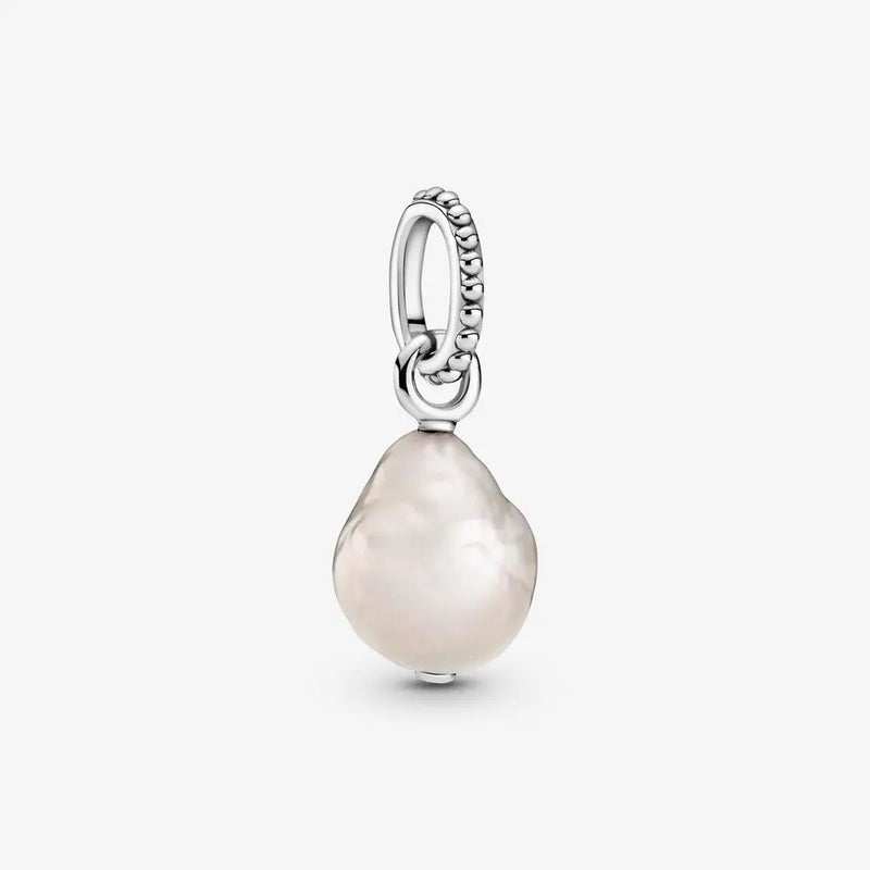 925 Silver Earrings w/ Baroque Pearl Hoops Women's Jewelry