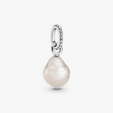 925 Silver Earrings w/ Baroque Pearl Hoops Women's Jewelry