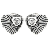 925 Silver Geometric Floral Leaves Earrings