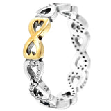 925 Silver Eternity Entwined Rope Bands Love Heart Ring For Women
