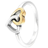 925 Silver Entwined Rope Bands Love Heart Ring Gift